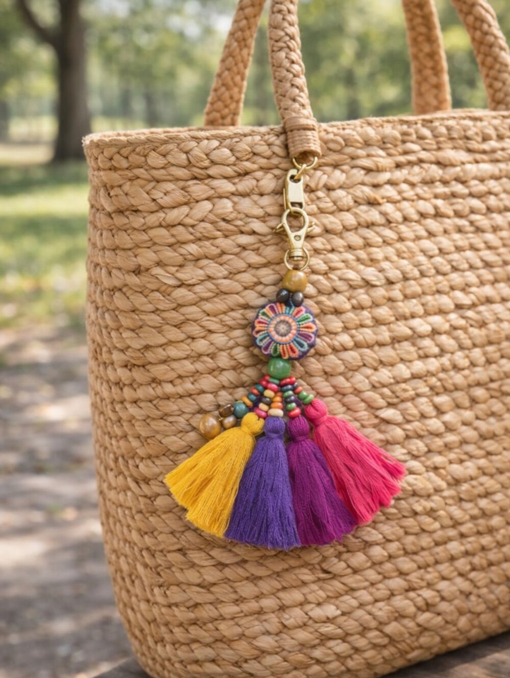 Vibrant Multicolor Tassel Keychain